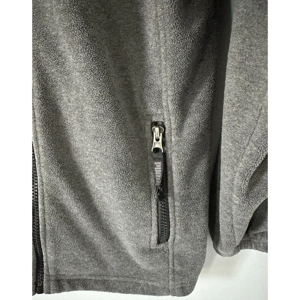 PUMA Boys Fleece And Nylon Full Zip Light Weight Jacket Gray & Black Size Medium